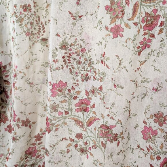 VTG Venezia Womens Sheer Blouse 18/20 Floral Boho Y2K Beaded Fairy Cottagecore - Picture 4 of 8